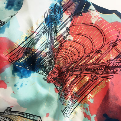 Trinity College Dublin Navy/ Coral Silk Scarf