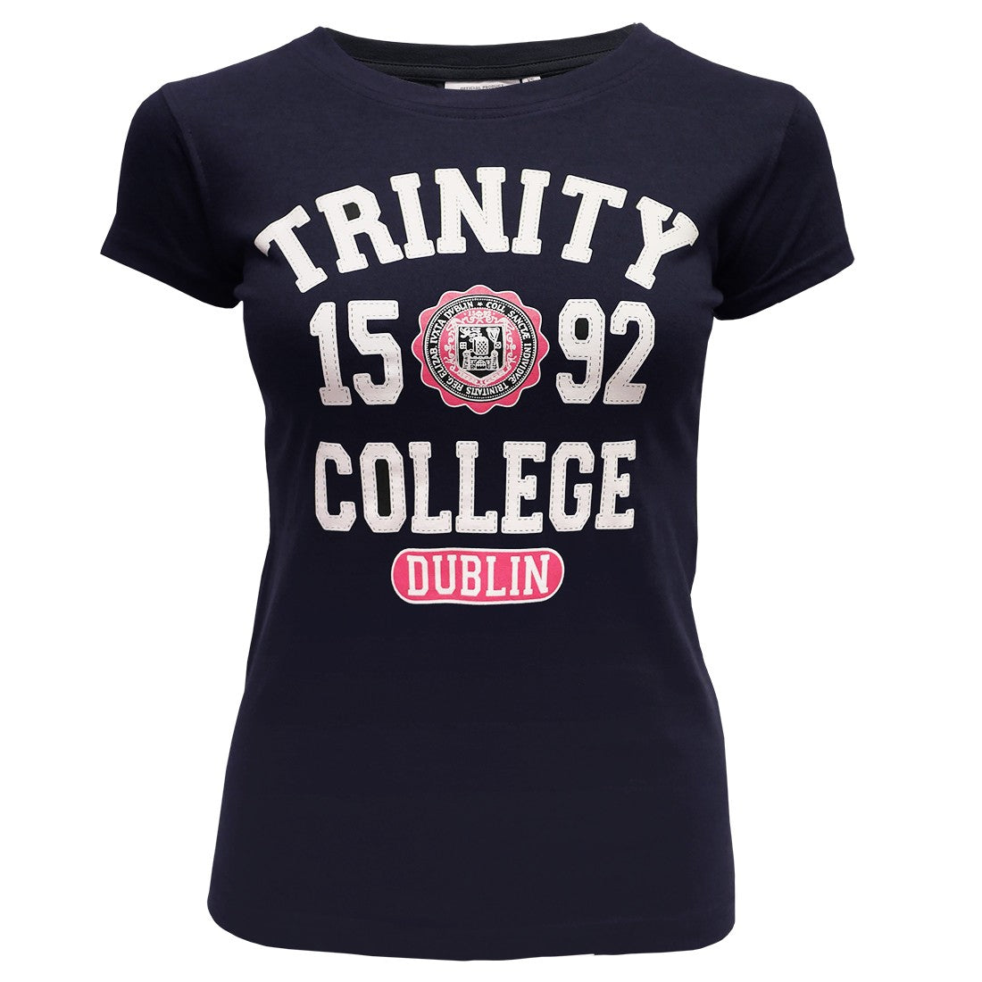 Trinity College Dublin Navy/ Pink 1592 Ladies T-shirt