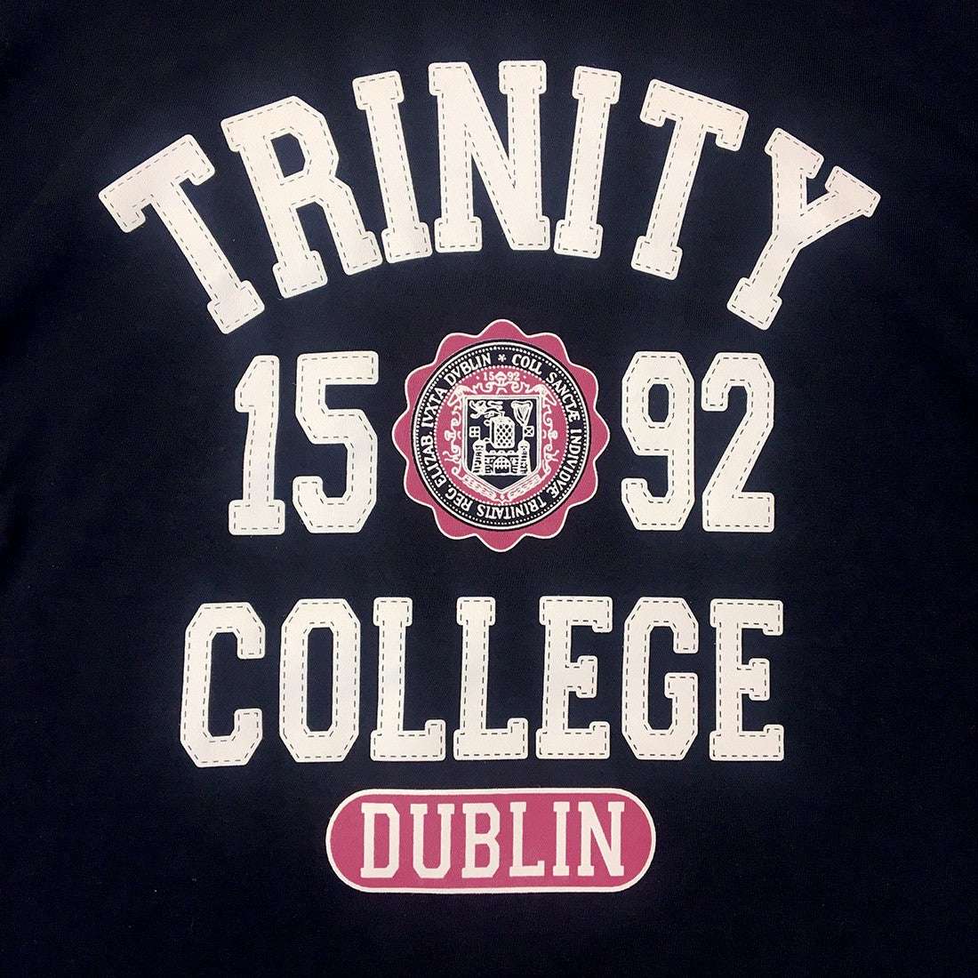 Trinity College Dublin Navy/ Pink 1592 Ladies T-shirt