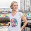 Ladies White Coloured Celtic Knot V-neck T-shirt