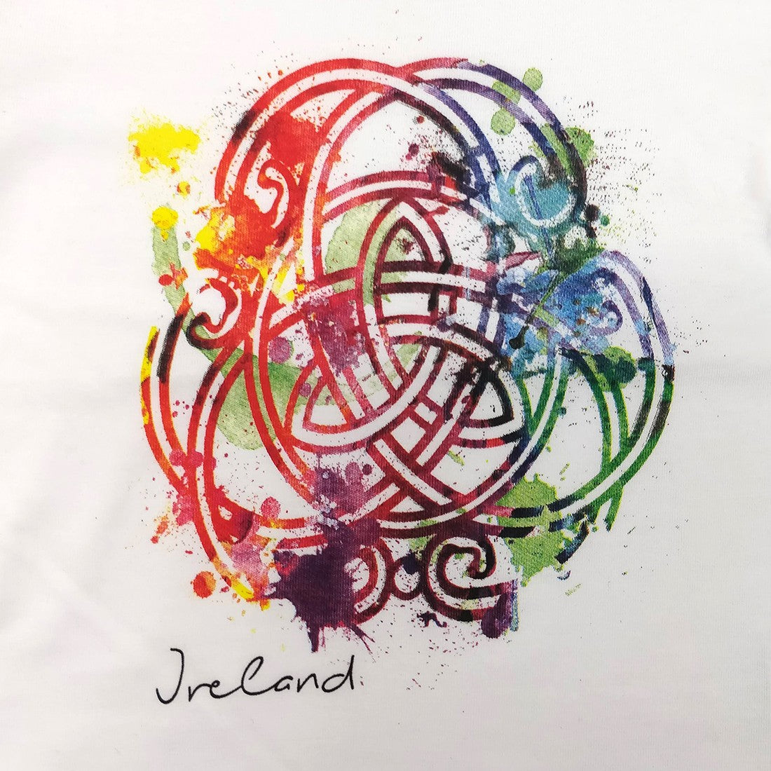 Kids White Coloured Celtic Knot Frilly T-shirt