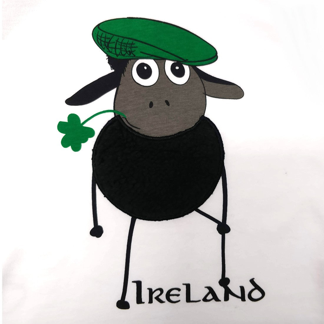 White/ Emerald Green Sheep Ireland Raglan Kids T-shirt