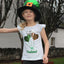 Kids White/ Emerald Green Spotty T-shirt with Sequin Balloons