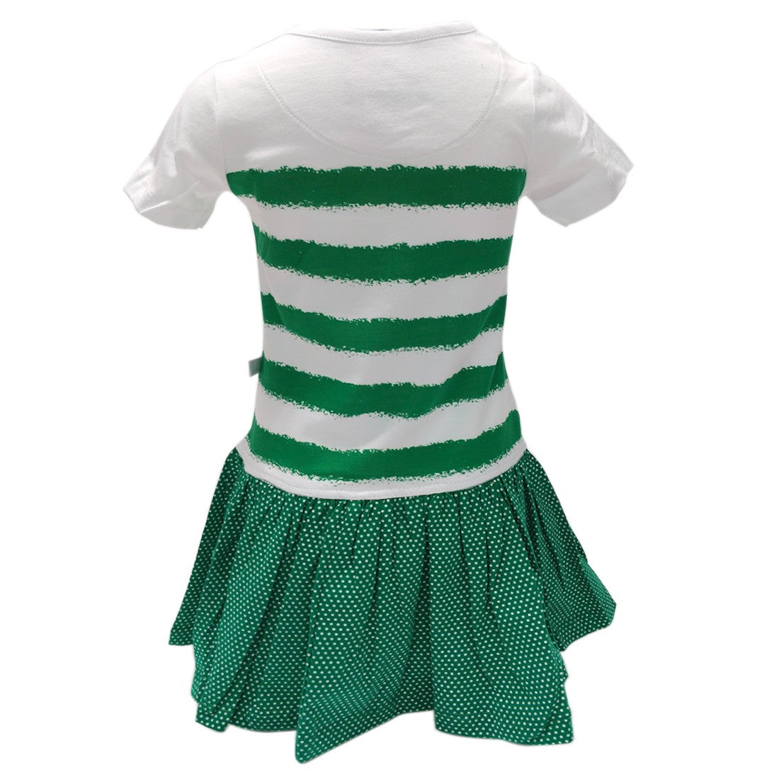 White/ Emerald Green Stripe 2 Way Sequin Sheep Kids Dress