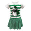 White/ Emerald Green Stripe 2 Way Sequin Sheep Kids Dress