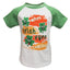 White/ Green Grindle Irish Eyes Raglan Kids T-shirt