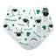 White/ Green Overall Printed Sheep Baby Bib