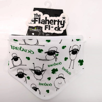 White/ Green Overall Printed Sheep Baby Bib