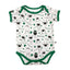 White/ Green Overall Printed Sheep Baby Vest