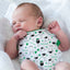 White/ Green Overall Printed Sheep Baby Vest