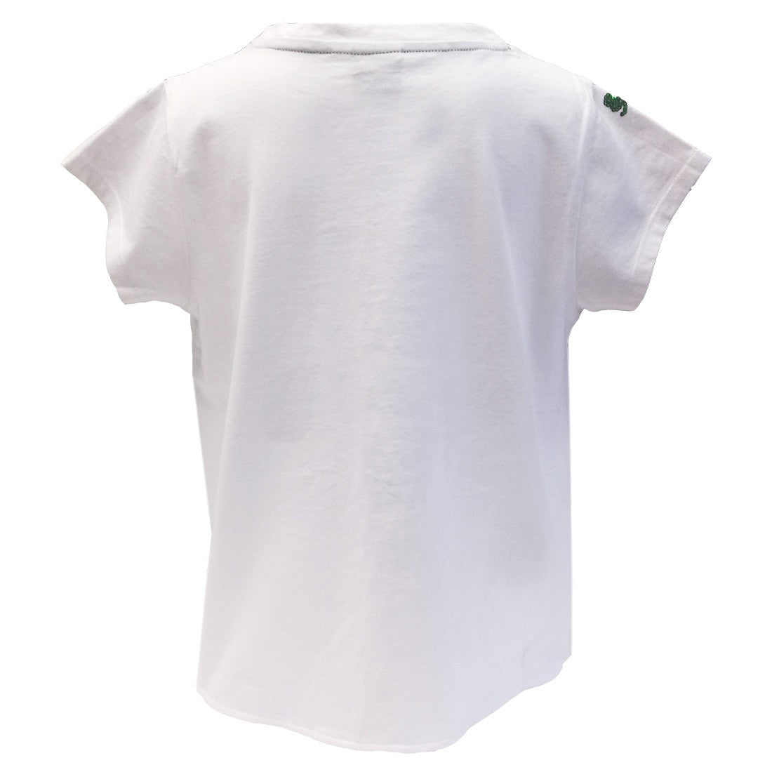 Kids White Ireland Shamrock Sequin Knot T-shirt