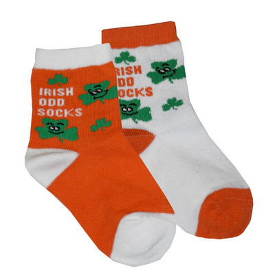 White/ Orange Irish Odd Kids Socks