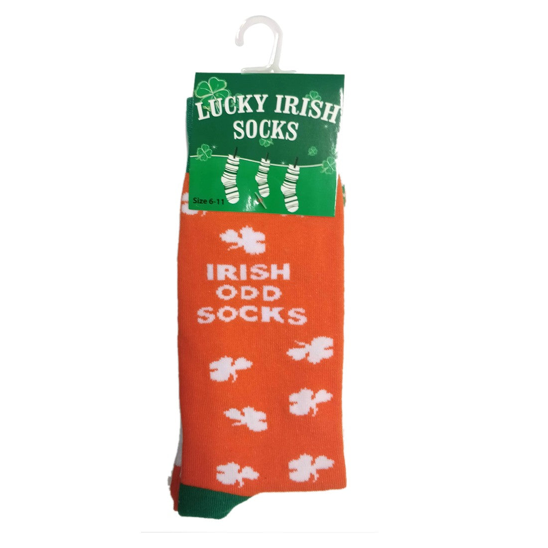 White/ Orange Irish Odd Kids Socks