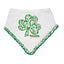 White/ Overall Print Shamrock Applique Bib