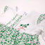 White/ Overall Print Shamrock Applique Long Sleeve Baby Dress