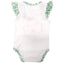 White/ Overall Print Shamrock Kids Frill Sleeve Vest