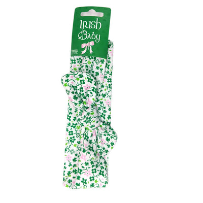 White/ Overall print Shamrock Kids Hairband