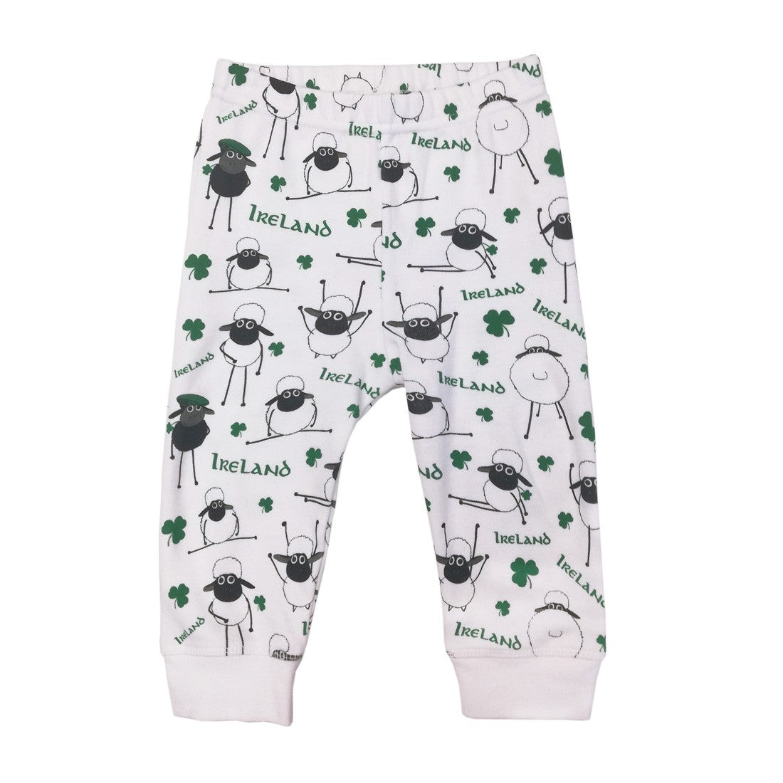 White Overall Print Sheep Baby leggings