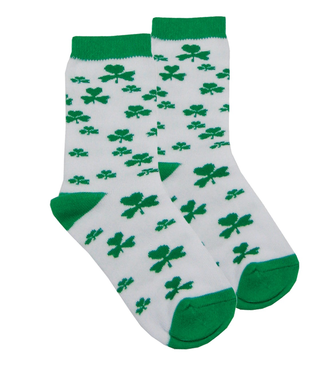 White Overall Shamrock Kids Socks