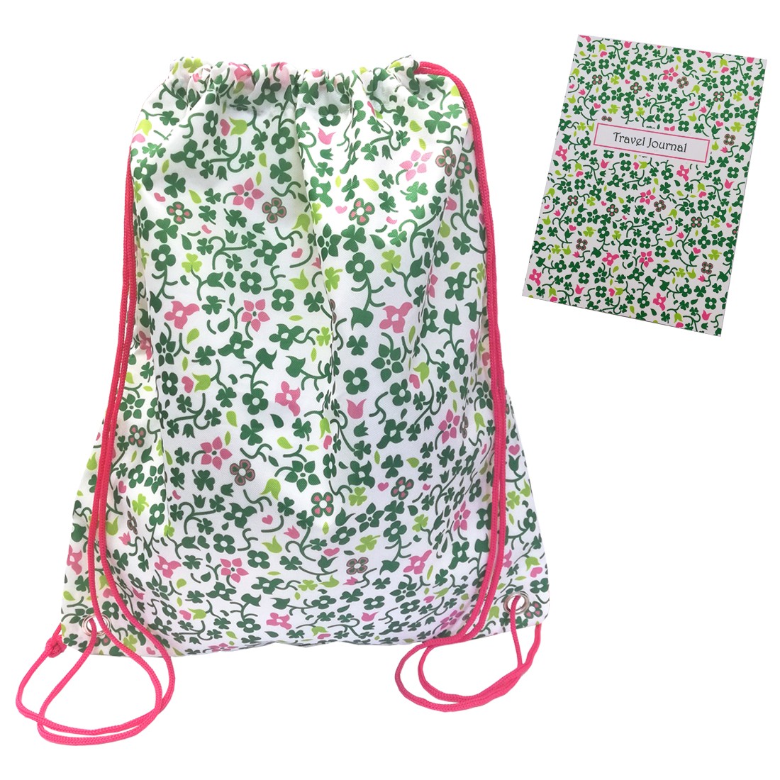 White/ Pink Shamrock Kids Bag & Journal