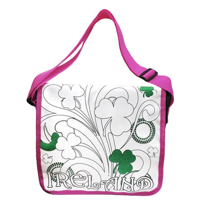 White/ Pink Shamrocks Colour Me Bag