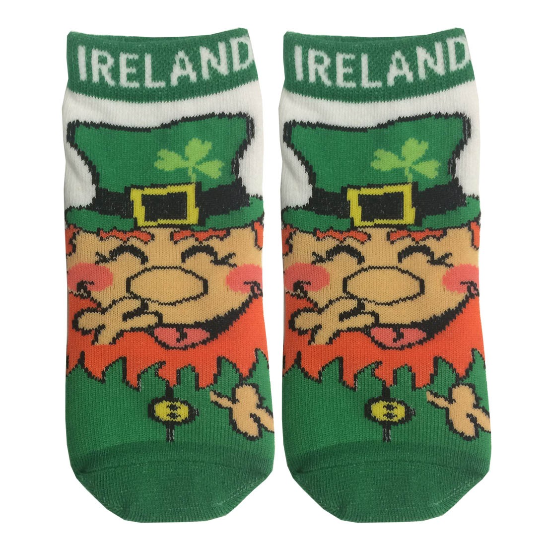 White Laughing Leprechaun Kids Sock